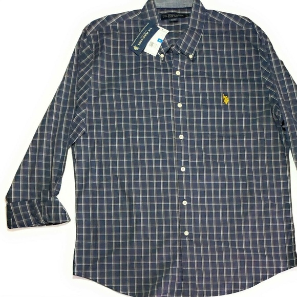 US Polo Assn XL Long Sleeve Plaid Button Front - Picture 1 of 5